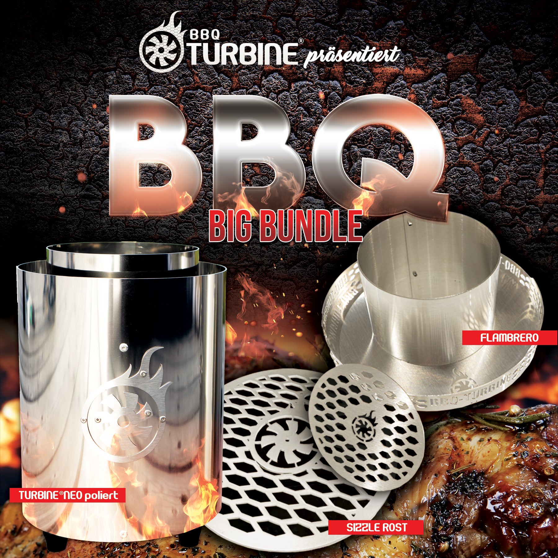 BBQ-Turbine Big-Bundle inklusive Turbine NEO poliert