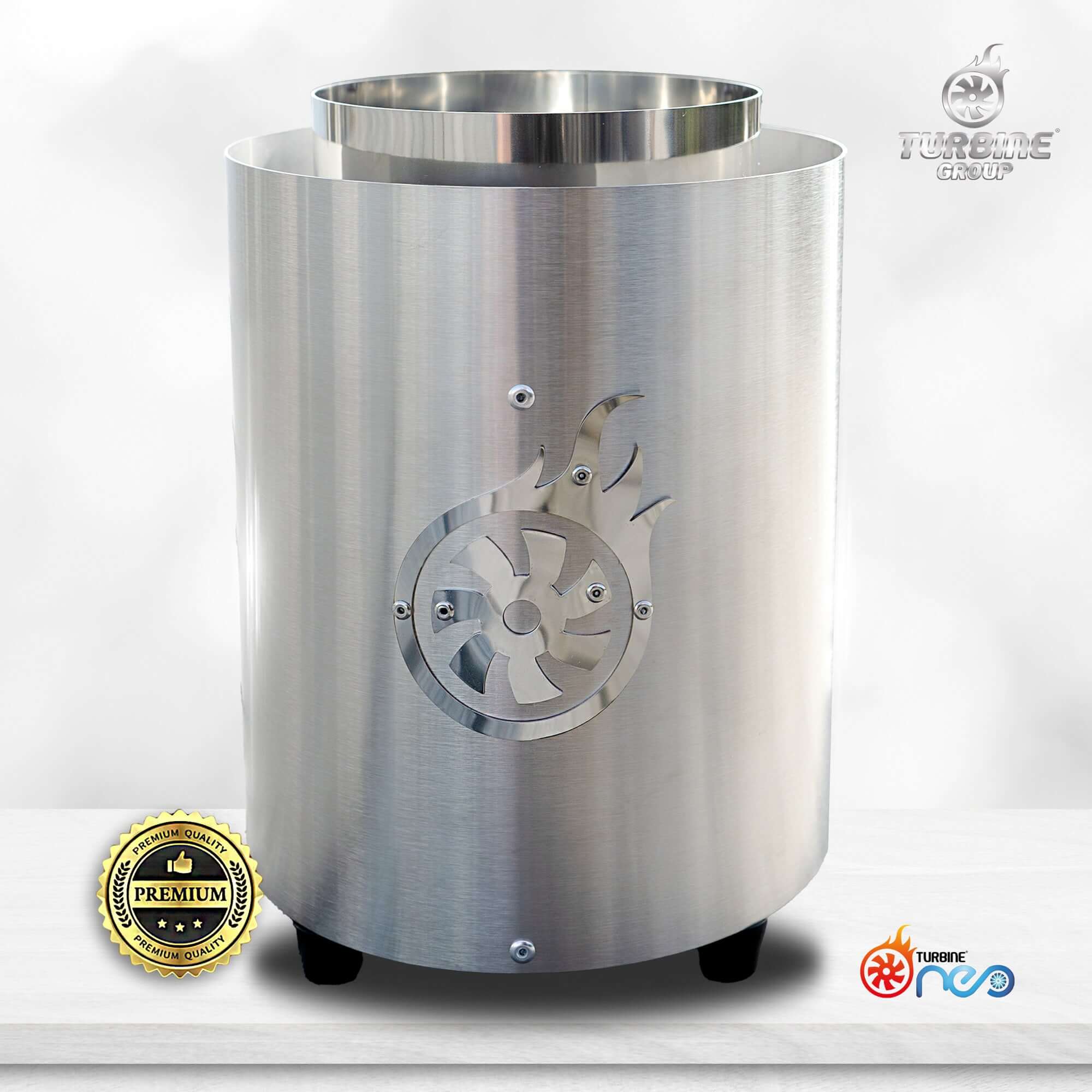 Turbine Neo Edelstahl gebürstet - premium stainless steel design with optimized airflow and innovative features.