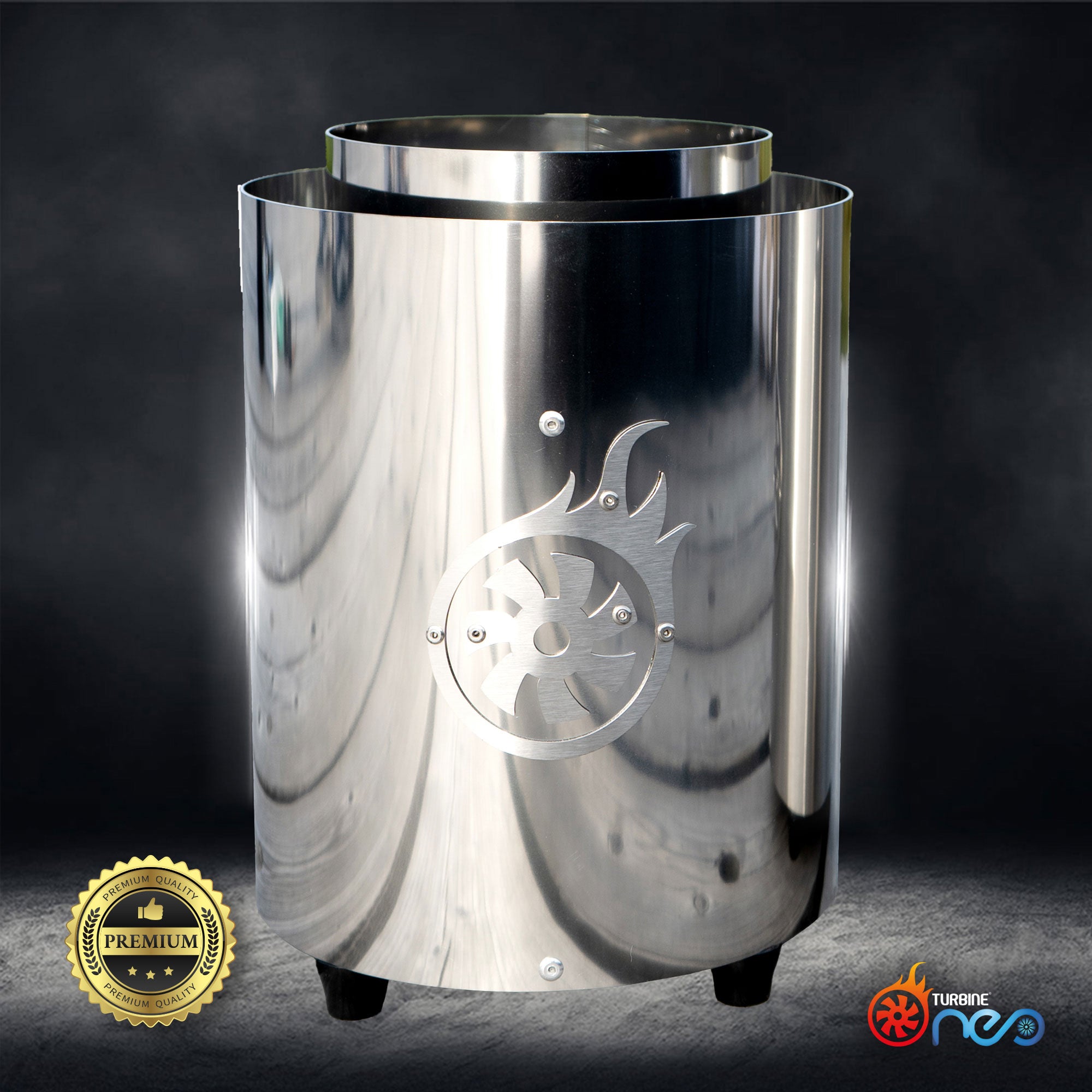 Turbine NEO poliert, schnellster Kohleanzünder der Welt, optimierter Airflow, Made in Germany, einzigartige Technologie, BBQ Zubehör