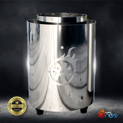 Turbine NEO poliert, schnellster Kohleanzünder der Welt, optimierter Airflow, Made in Germany, einzigartige Technologie, BBQ Zubehör